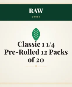 RAW Classic 1 1/4 Pre-Rolled Cones 12 Packs of 20