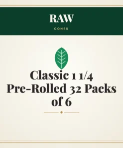 RAW Classic 1 1/4 Pre-Rolled Cones 32 Packs of 6