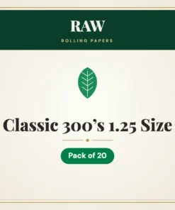 RAW Classic 300’s 1.25 Size Rolling Papers – Pack of 20