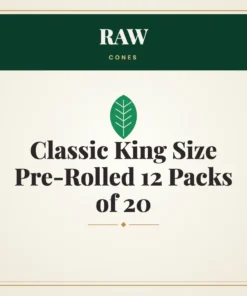 RAW Classic King Size Pre-Rolled Cones 12 Packs of 20