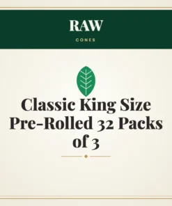 RAW Classic King Size Pre-Rolled Cones 32 Packs of 3
