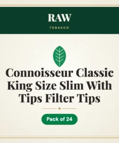 RAW Connoisseur Classic King Size Slim With Tips Filter Tips – Pack of 24