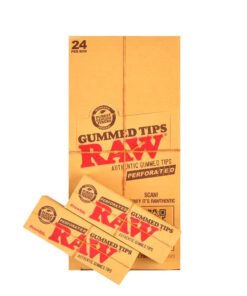 RAW Gummed Perforated Tips Filter Tips – 24 Packs of 33