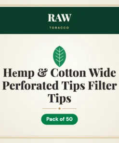 RAW Hеmp & Cotton Wide Perforated Tips Filter Tips – Pack of 50