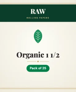 RAW Organic 1 1/2 Rolling Papers – Pack of 25
