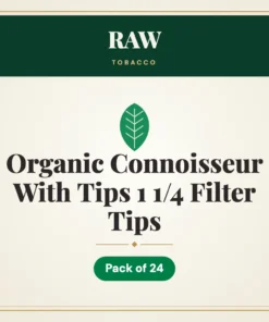 RAW Organic Connoisseur With Tips 1 1/4 Filter Tips – Pack of 24