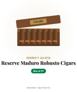 Romeo Y Julieta Reserve Maduro Robusto Cigars – Box of 27