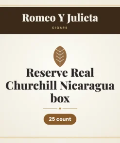Romeo Y Julieta Reserve Real Churchill Nicaragua box Cigars – 25 count