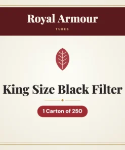 Royal Armour King Size Black Filter Tubes – 1 Carton of 250