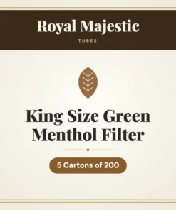 Royal Majestic King Size Green Menthol Filter Tubes – 5 Cartons of 200