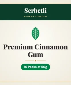 Serbetli Premium Cinnamon Gum Hookah Tobacco – 10 Packs of 50g