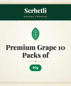 Serbetli Premium Grape Hookah Tobacco 10 Packs of 50g