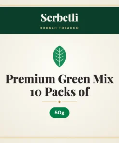 Serbetli Premium Green Mix Hookah Tobacco 10 Packs of 50g