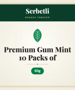 Serbetli Premium Gum Mint Hookah Tobacco 10 Packs of 50g