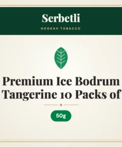 Serbetli Premium Ice Bodrum Tangerine Hookah Tobacco 10 Packs of 50g