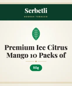 Serbetli Premium Ice Citrus Mango Hookah Tobacco 10 Packs of 50g