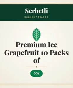 Serbetli Premium Ice Grapefruit Hookah Tobacco 10 Packs of 50g