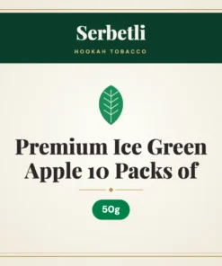 Serbetli Premium Ice Green Apple Hookah Tobacco 10 Packs of 50g