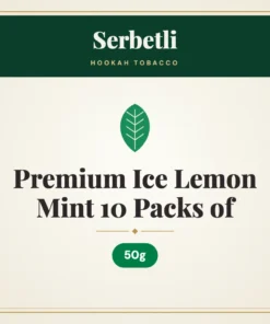 Serbetli Premium Ice Lemon Mint Hookah Tobacco 10 Packs of 50g