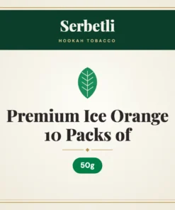 Serbetli Premium Ice Orange Hookah Tobacco 10 Packs of 50g