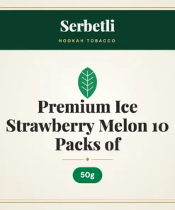 Serbetli Premium Ice Strawberry Melon Hookah Tobacco 10 Packs of 50g