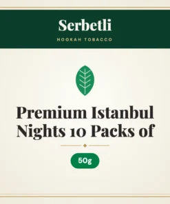 Serbetli Premium Istanbul Nights Hookah Tobacco 10 Packs of 50g