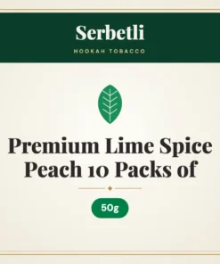 Serbetli Premium Lime Spice Peach Hookah Tobacco 10 Packs of 50g