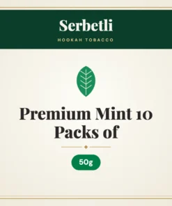 Serbetli Premium Mint Hookah Tobacco 10 Packs of 50g