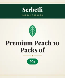 Serbetli Premium Peach Hookah Tobacco 10 Packs of 50g
