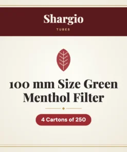Shargio 100 mm Size Green Menthol Filter Tubes – 4 Cartons of 250