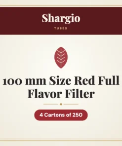 Shargio 100 mm Size Red Full Flavor Filter Tubes – 4 Cartons of 250