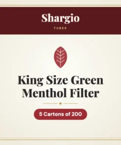 Shargio King Size Green Menthol Filter Tubes – 5 Cartons of 200