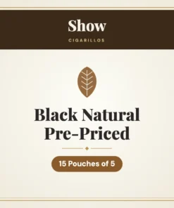 Show Black Natural Cigarillos Pre-Priced – 15 Pouches of 5