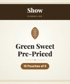 Show Green Sweet Cigarillos Pre-Priced – 15 Pouches of 5
