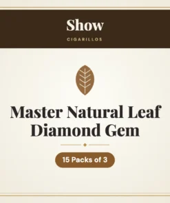 Show Master Natural Leaf Diamond Gem Cigarillos – 15 Packs of 3