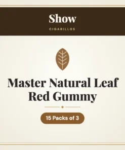 Show Master Natural Leaf Red Gummy Cigarillos – 15 Packs of 3