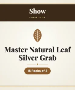 Show Master Natural Leaf Silver Grab Cigarillos – 15 Packs of 3