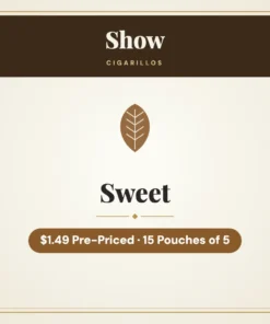 Show Sweet Cigarillos $1.49 Pre-Priced – 15 Pouches of 5