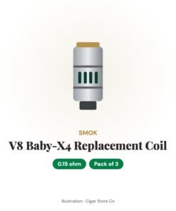 SMOK V8 Baby-X4 0.15ohm Rep. Coil – Pack of 3