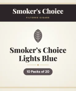 Smoker’s Choice Lights Blue Filtered Cigars – 10 Packs of 20