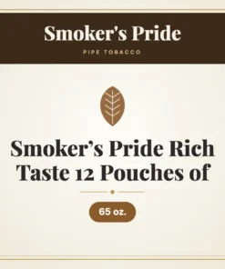 Smoker’s Pride Rich Taste 12 Pouches of Pipe Tobacco – 65 oz.