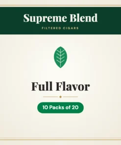 Supreme Blend Full Flavor Filtered Cigars – 10 Packs of 20