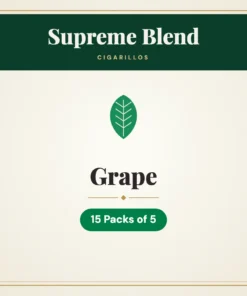Supreme Blend Grape Cigarillos – 15 Packs of 5