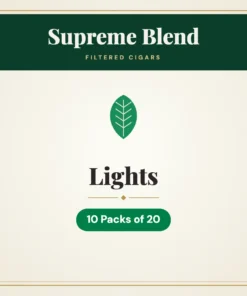 Supreme Blend Lights Filtered Cigars – 10 Packs of 20