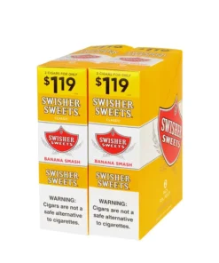 Swisher Sweets Banana Smash Cigarillos $1.19 Pre-Priced – 30 Packs of 2