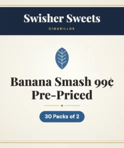 Swisher Sweets Banana Smash Cigarillos 99¢ Pre-Priced – 30 Packs of 2