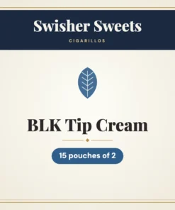 Swisher Sweets BLK Tip Cream Cigarillos – 15 pouches of 2