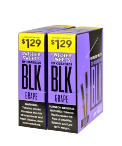Swisher Sweets BLK Tip Grape Cigarillos $1.29 – 30 pouches of 2