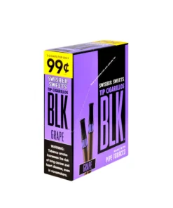 Swisher Sweets BLK Tip Grape Cigarillos 2 for 99¢ – 15 pouches of 2