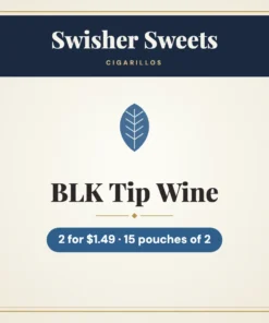 Swisher Sweets BLK Tip Wine Cigarillos 2 for $1.49 – 15 pouches of 2